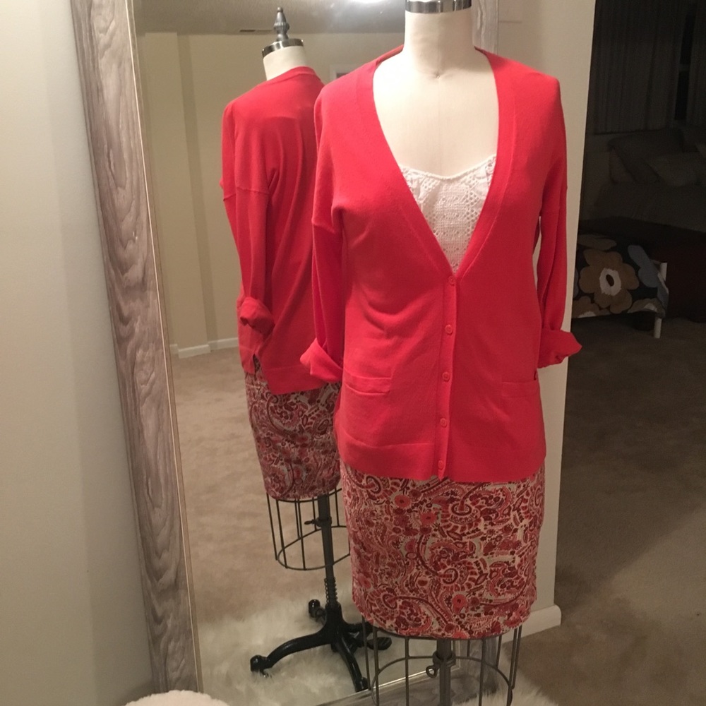 Gap Coral Pink Boyfriend Cardigan